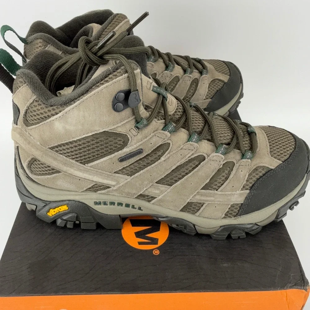 Merrell Moab 2 Mid WP Mens Hiking Boots Boulder J033323W Size 13 Wide Waterproof